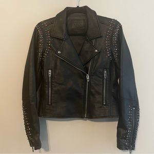 BLANK NYC Faux Leather Studded Moto Jacket - Black Size S